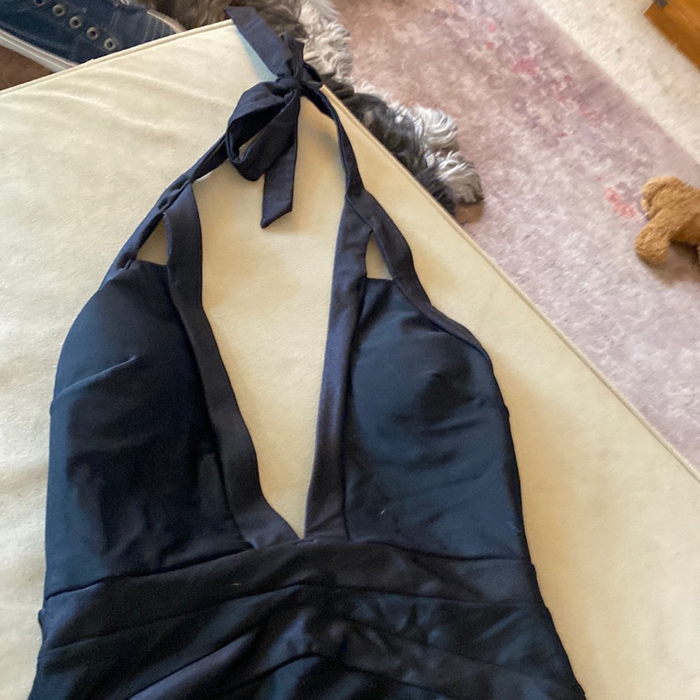 Ted Baker black Deep V front swimsuit.  NWT